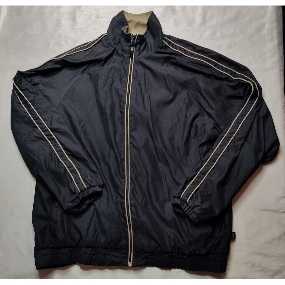 WEATHERPROOF Men Large Black Nylon Blend Mesh Lined Long Sleeve Zip Windbreaker‎